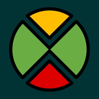 Pasta çizelgesi simgesi, vektör illüstrasyonu basit tasarım