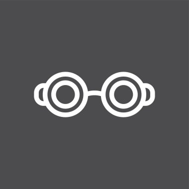 Gözlük simgesi, vektör illüstrasyonu basit tasarım