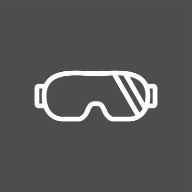 Laboratuar gözlüğü simgesi, vektör illüstrasyonu basit tasarım