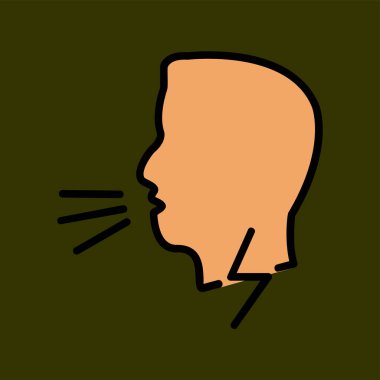 Zor Nefes alma simgesi, vektör illüstrasyonu basit tasarım