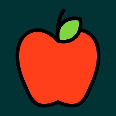 elma simgesi, vektör illüstrasyonu basit tasarım