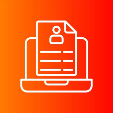 Çevrimiçi Cv simgesi, vektör illüstrasyonu basit tasarım