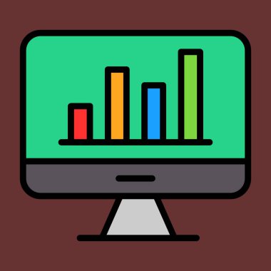 sunum simgesi, vektör illüstrasyonu basit tasarım