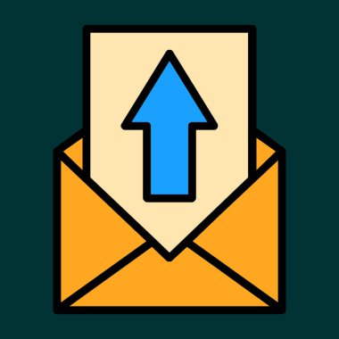 Mail icon, vector illustration simple design