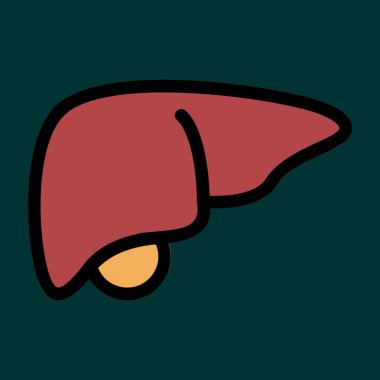 Karaciğer simgesi, vektör illüstrasyonu basit tasarım