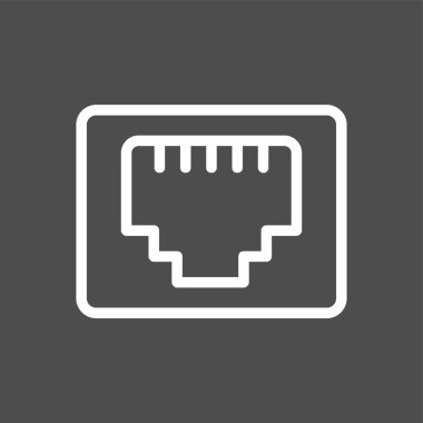 Rj45 simgesi, vektör illüstrasyonu basit tasarım