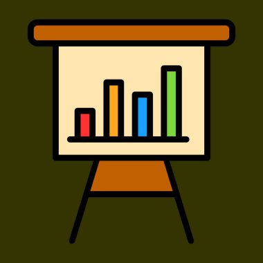 sunum simgesi, vektör illüstrasyonu basit tasarım