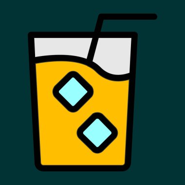 Soğuk içecek simgesi, vektör illüstrasyonu basit tasarım