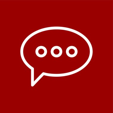 Sohbet balonu simgesi, vektör illüstrasyonu basit tasarım