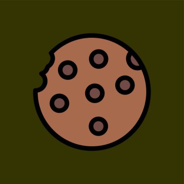 Kurabiye simgesi, vektör illüstrasyonu basit tasarım