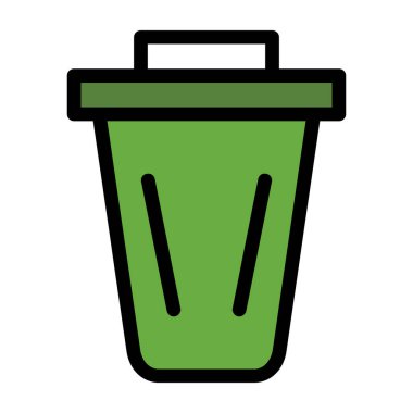 Çöp simgesi, vektör illüstrasyonu basit tasarım