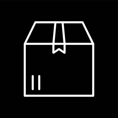 Teslimat kutusu simgesi, vektör illüstrasyonu basit tasarım