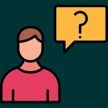 düşünce simgesi, vektör illüstrasyonu basit tasarım