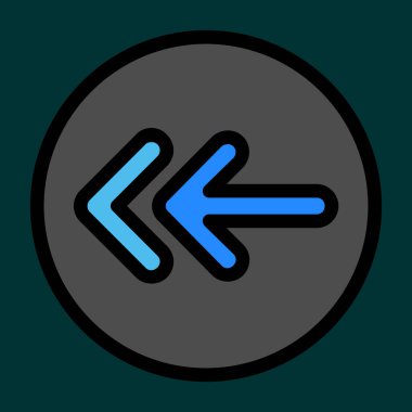 Geri simge, vektör illüstrasyonu basit tasarım