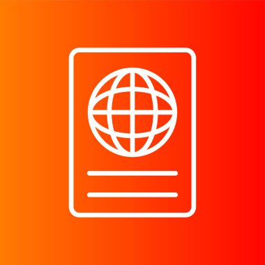 Pasaport simgesi, vektör illüstrasyonu basit tasarım