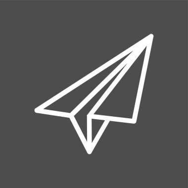 kağıt düzlem simgesi, vektör illüstrasyonu basit tasarım