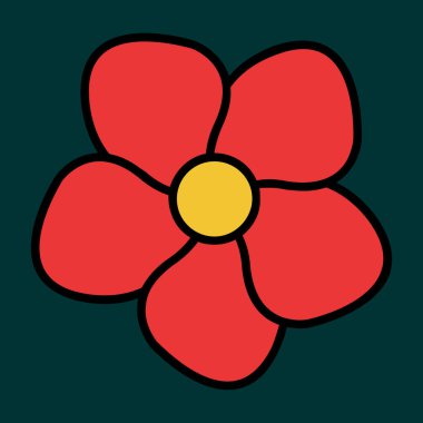 çiçek simgesi, vektör illüstrasyonu basit tasarım