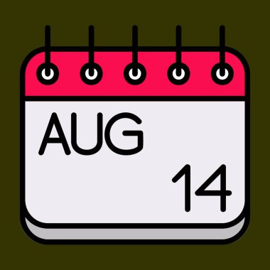 Ağustos simgesi, vektör illüstrasyonu basit tasarım