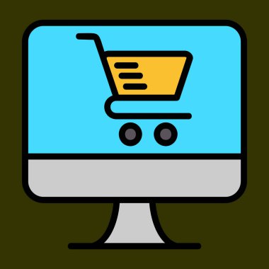 çevrimiçi depolama simgesi, vektör illüstrasyonu basit tasarım