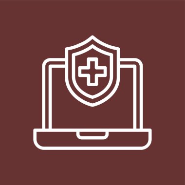 Çevrimiçi Sigorta simgesi, vektör illüstrasyonu basit tasarım