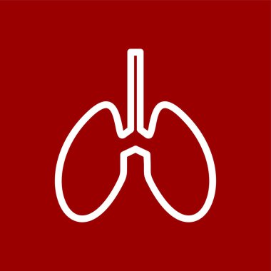 akciğer simgesi, vektör illüstrasyonu basit tasarım