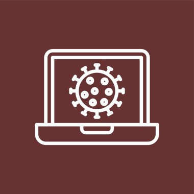 Corona Virüs simgesi, vektör illüstrasyonu basit tasarım