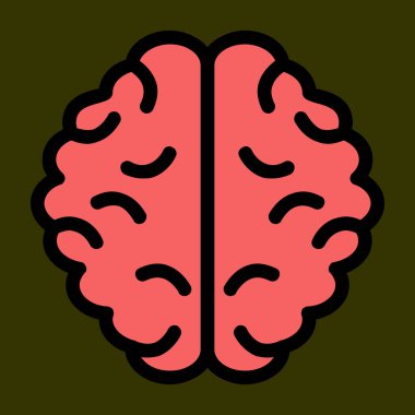 Beyin simgesi, vektör illüstrasyonu basit tasarım