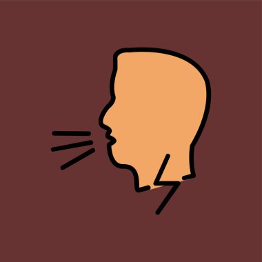 Zor Nefes alma simgesi, vektör illüstrasyonu basit tasarım