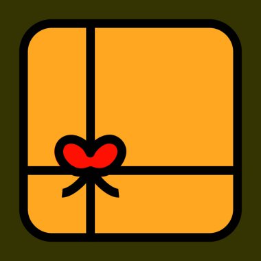 hediye kartı simgesi, vektör illüstrasyonu basit tasarım