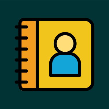 Kişi Kitabı simgesi, vektör illüstrasyonu basit tasarım
