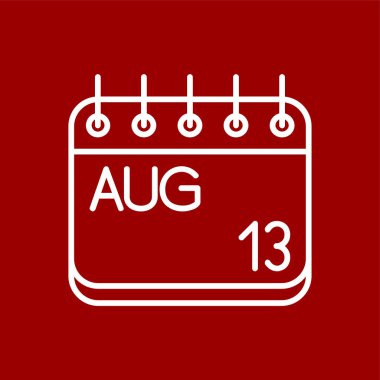 Ağustos simgesi, vektör illüstrasyonu basit tasarım