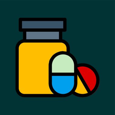 ilaç simgesi, vektör illüstrasyonu basit tasarım