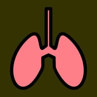 akciğer simgesi, vektör illüstrasyonu basit tasarım