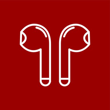 Kulaklık simgesi, vektör illüstrasyonu basit tasarım