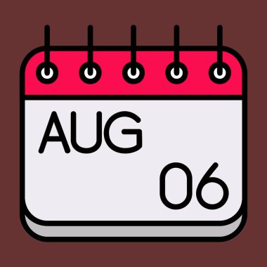 Ağustos simgesi, vektör illüstrasyonu basit tasarım