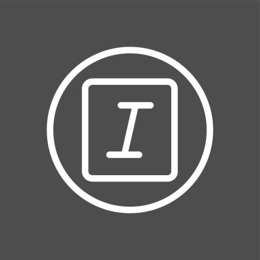 Italic simgesi, vektör illüstrasyonu basit tasarım