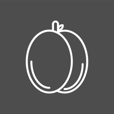 Kayısı simgesi, vektör illüstrasyonu basit tasarım