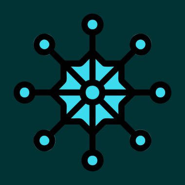 Kar Tanesi simgesi, vektör illüstrasyonu basit tasarım