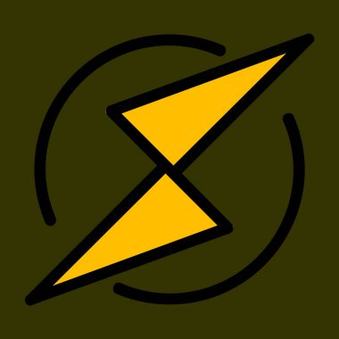 Thunder Bolt simgesi, vektör illüstrasyonu basit tasarım