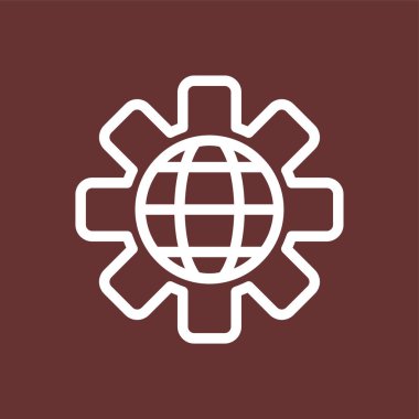 Küreselleşme simgesi, vektör illüstrasyonu basit tasarım