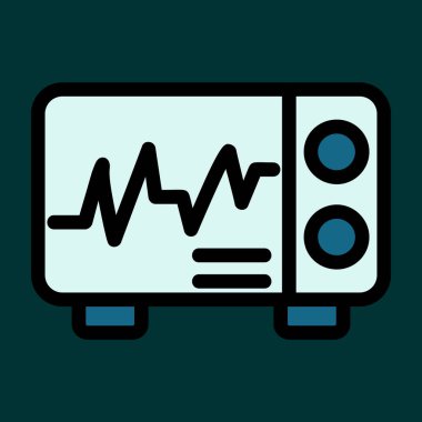 kalp hızı izleyici simgesi, vektör illüstrasyonu basit tasarım