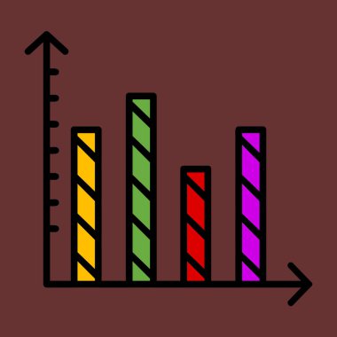 Çizgili Çubuk simgesi, vektör illüstrasyonu basit tasarım