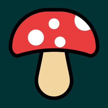 mantar simgesi, vektör illüstrasyonu basit tasarım