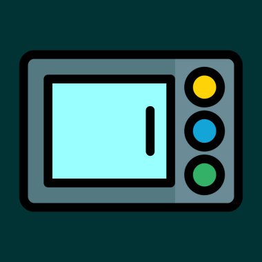 mikrodalga simgesi, vektör illüstrasyonu basit tasarım