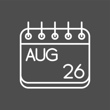 Ağustos simgesi, vektör illüstrasyonu basit tasarım