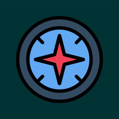 pusula simgesi, vektör illüstrasyonu basit tasarım