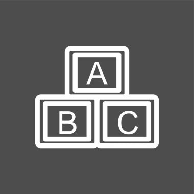 Bloklar simgesi, vektör illüstrasyonu basit tasarım