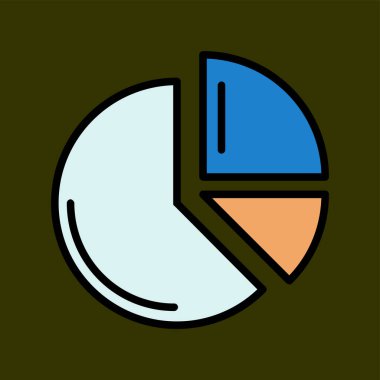 Pasta çizelgesi simgesi, vektör illüstrasyonu basit tasarım