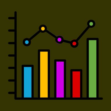çubuk grafik simgesi, vektör illüstrasyonu basit tasarım