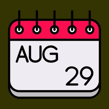 Ağustos simgesi, vektör illüstrasyonu basit tasarım